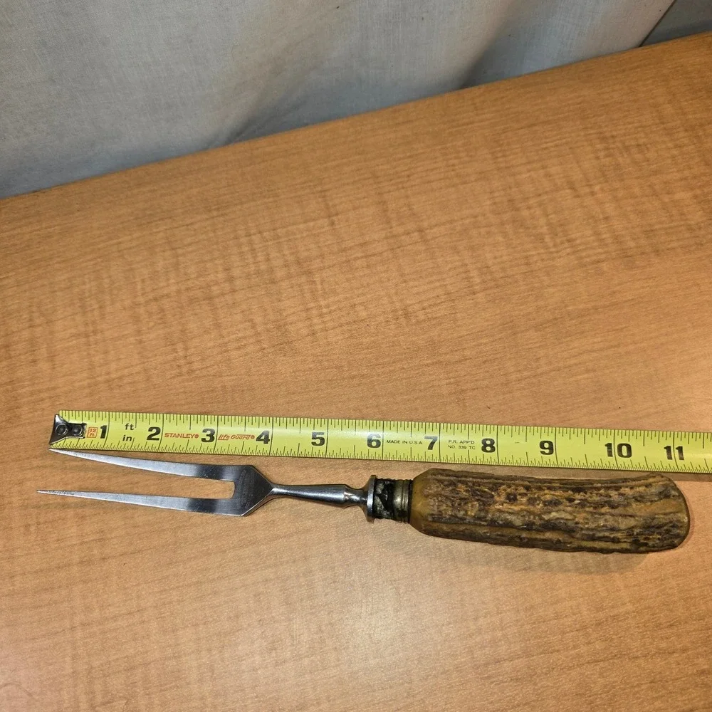 Stag Antler Handle Meat Carving Serving Fork 11